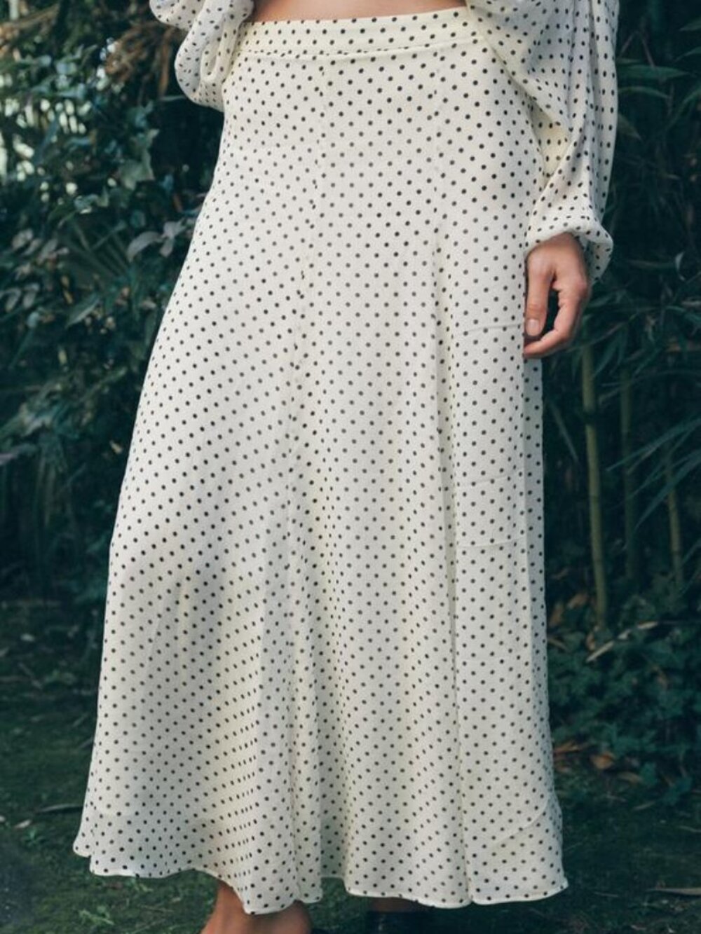 ZARA ZW COLLECTION POLKA DOT MIDI SKIRT - Picture 10 of 16
